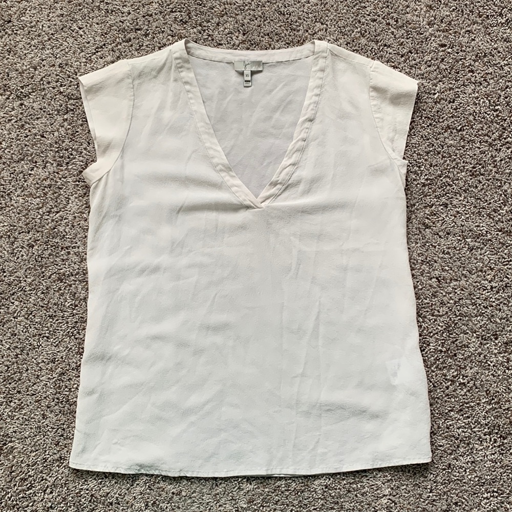 Joie 100% Silk T-Shirt V-Neck Blouse